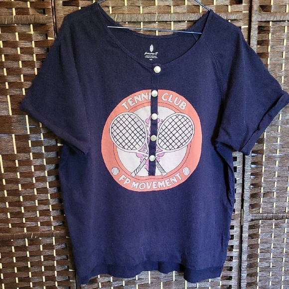 FP Movement by Free People Navy Tennis Club Tee - Picture 1 of 4